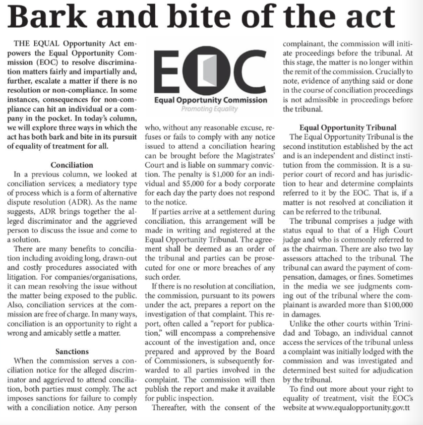 Bark and bite of the act